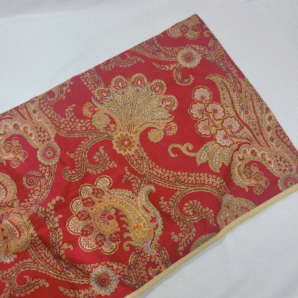 CHAPS Ralph Lauren Juliette Red Gold Paisley Window Valance 78x17.5